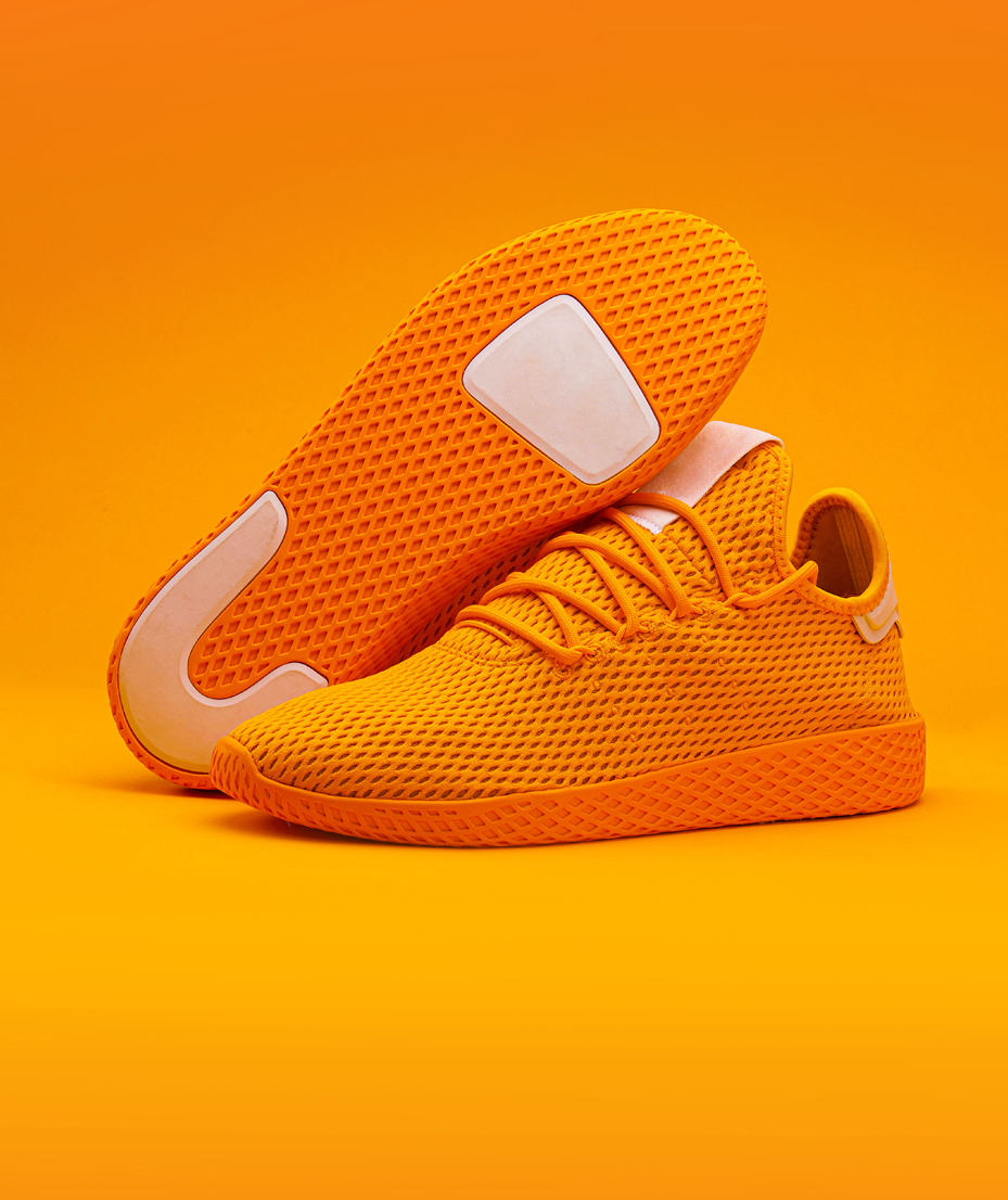 Orange sneakers | Renewable product from waste plastic