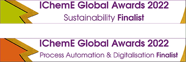 IchemE Global Awards 2022 Sustainability Finalist and process Automation and Digitalisation Finalist